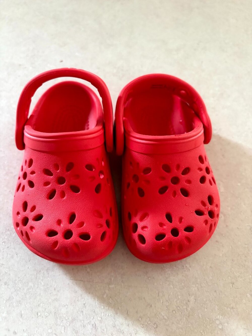 Floral cut out  Crocs Toddler Size C5 Flower Crocs Red Iconic Crocs comfort